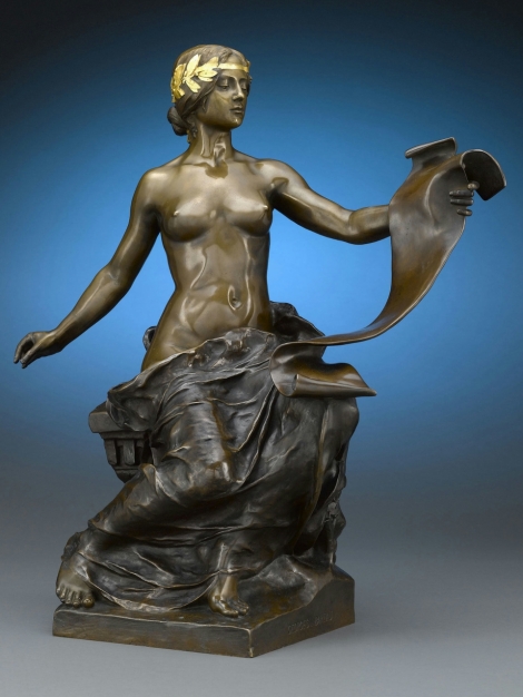 French Bronze figure 'L'Histoire' by Barbedienne 1890